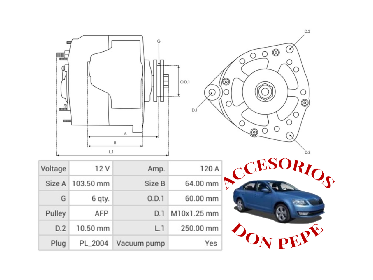ALTERNADOR 12V 160AmHYUNDAI TUCSON-KIA - Imagen 6