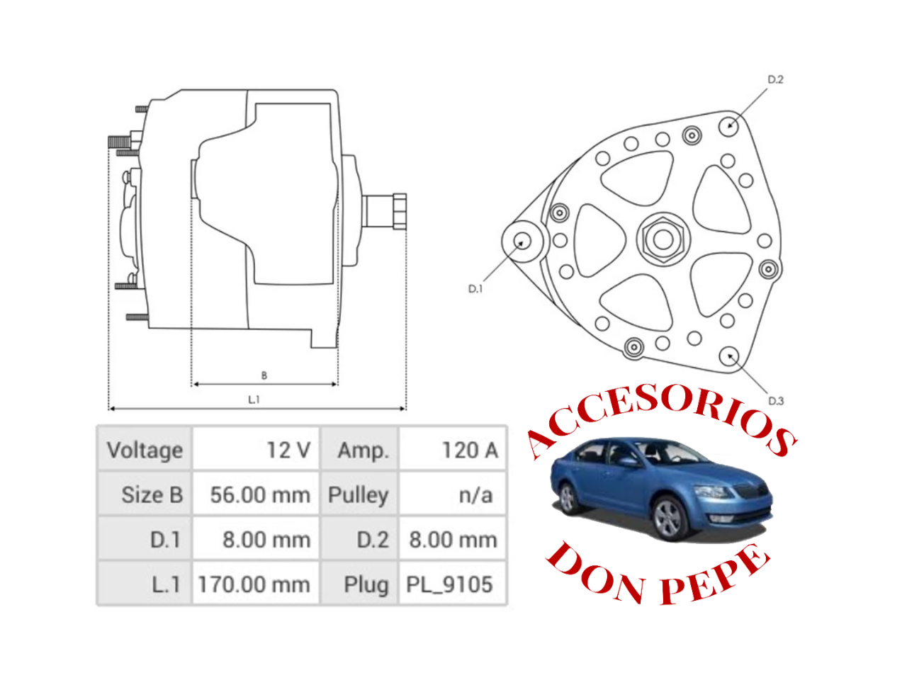 ALTERNADOR BOSCH JOHN DEERE/CASE 12V 120A - Imagen 6
