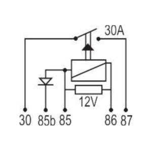 relay 12v 30a auxiliar 5 terminales