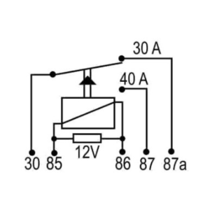 relay 12v mini 5 terminales auxiliar 30/20a
