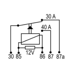 relay 12v mini 30/20a 5 terminales
