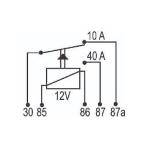 relay 12v 10/40a 5 terminales reversor calefacciÓn, a/c.
