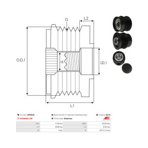 polea rueda libre 6pk chrysler/dodge/fiat (zen 6004) afp5018