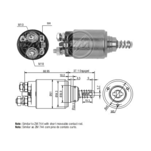 SOLENOIDE 12V ALFA ROMEO M BENZ OPEL KOMBI SAALON ZM544
