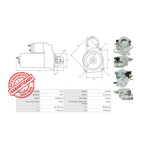 MOTOR DE PARTIDA 12V DODGE DAA 10D - Imagen 5