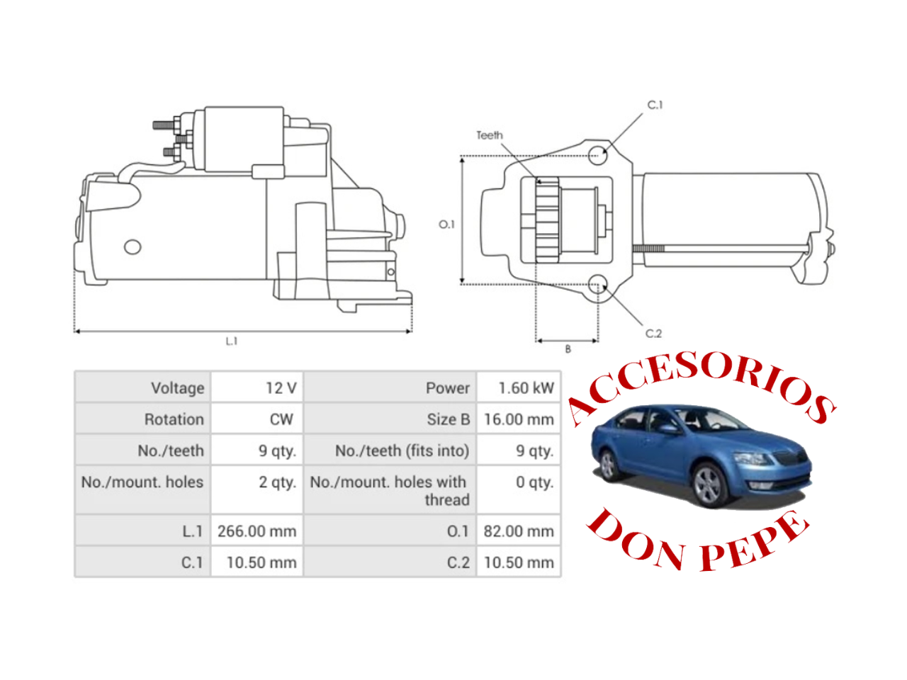 MOTOR DE PARTIDA 12V CHEVROLET S10 9D - Imagen 5