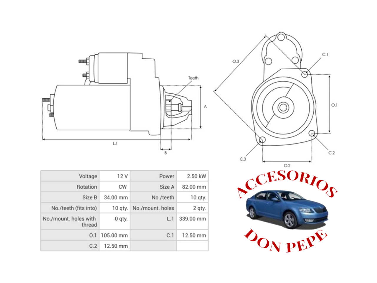 MOTOR DE PARTIDA 12V JOHN DEERE - Imagen 5