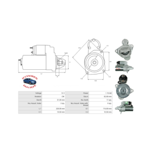 MOTOR DE PARTIDA 12V CHEVROLET COLORADO 12V  11D - Imagen 6