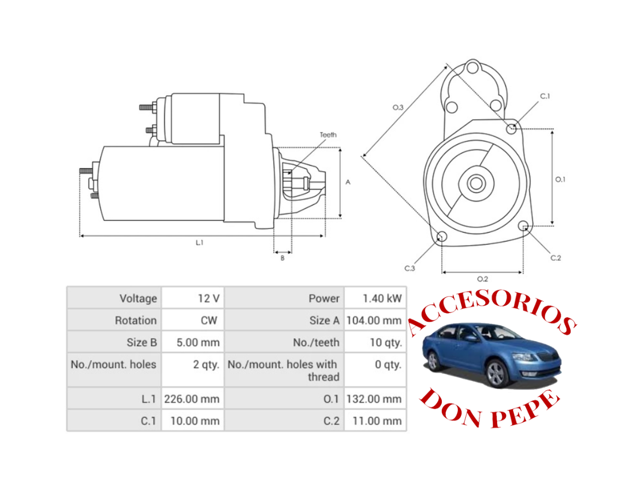 MOTOR DE PARTIDA 12V FORD RANGER - Imagen 5