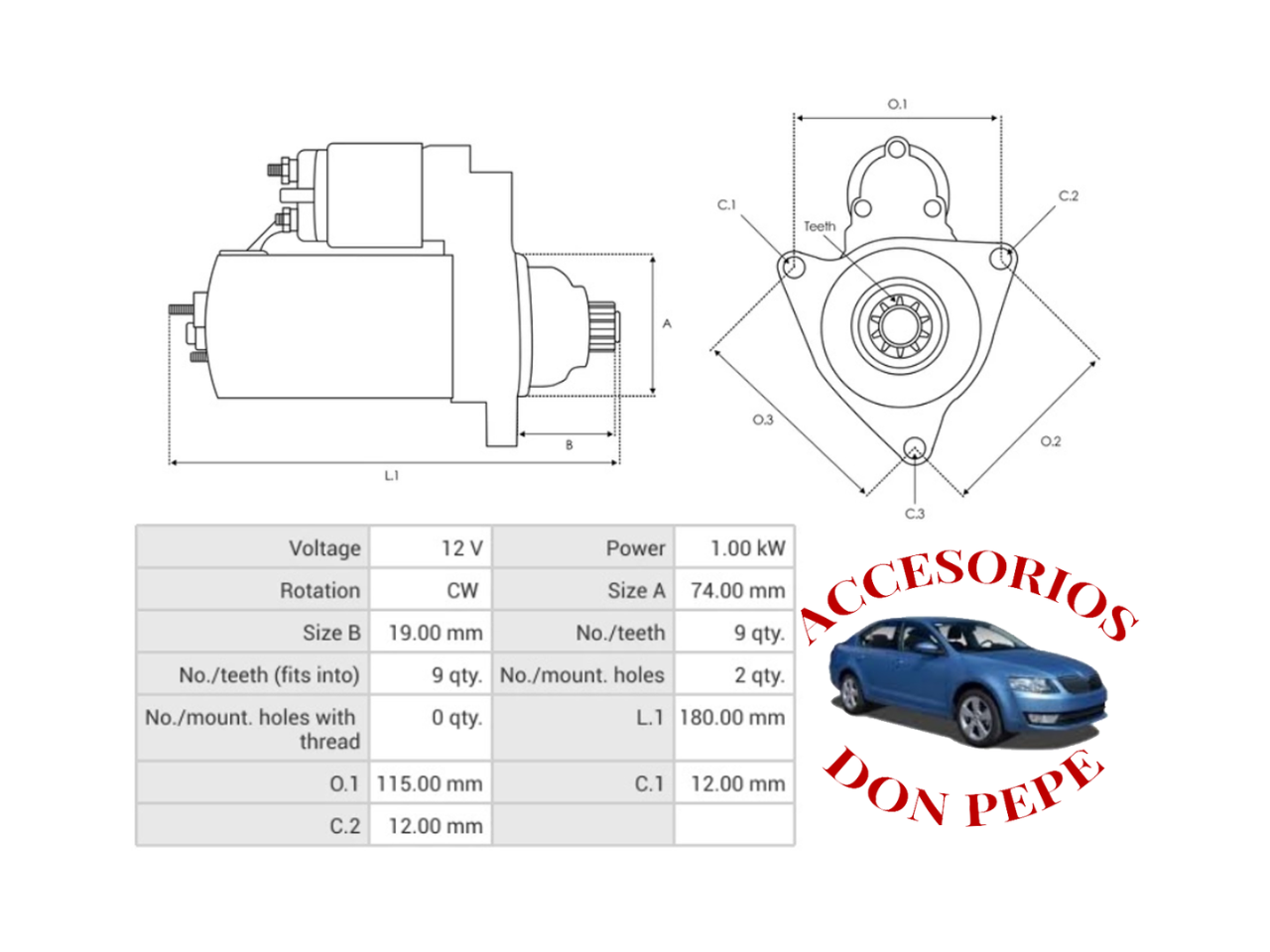 MOTOR DE PARTIDA 12V TOYOTA - Imagen 5