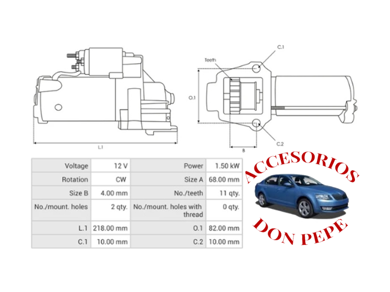 MOTOR DE PARTIDA 12V DELCO 12V-11D CHEVROLET - Imagen 5